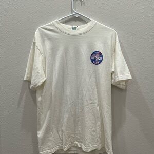 Cream Short Sleeve Tee with Classic Crew Neck Size Medium